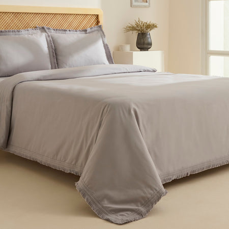 Karaca Home Helios %100 Cotton Double Duvet Cover Set Gray - MALLTURK