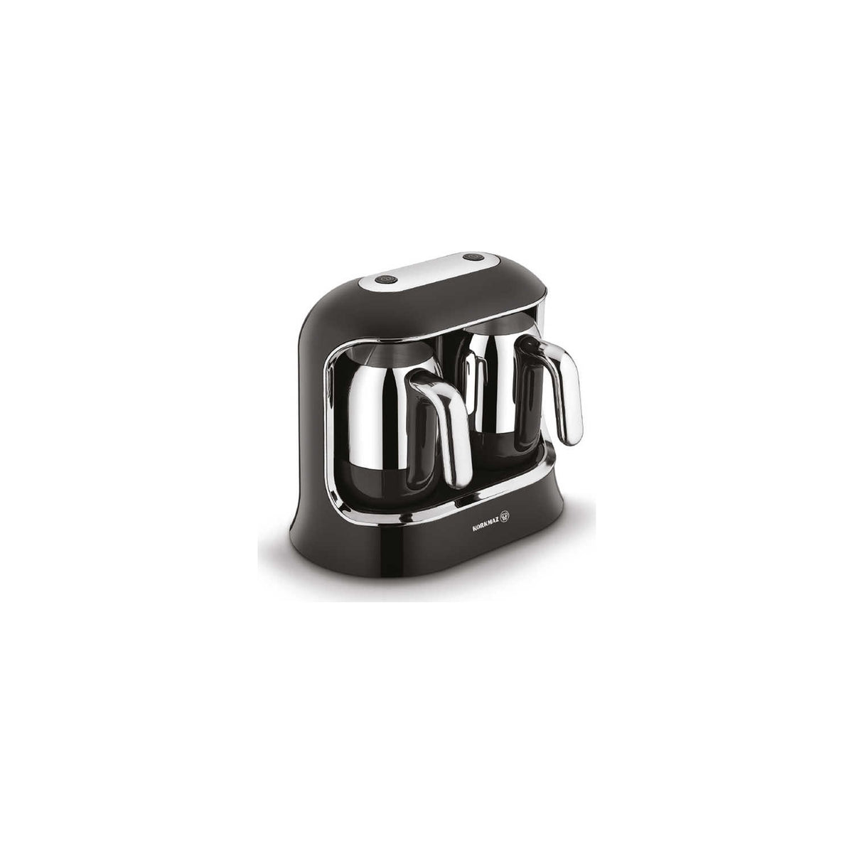Korkmaz Kahvekolik Twin Automatic Coffee Maker, Black and Chrome - MALLTURK
