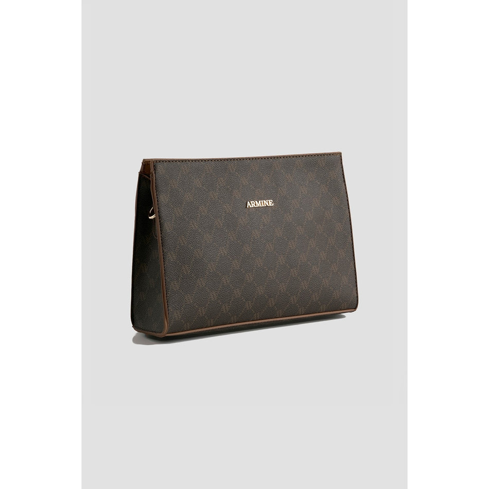 Armine-handtas voor dames met stippenmotief, bruin