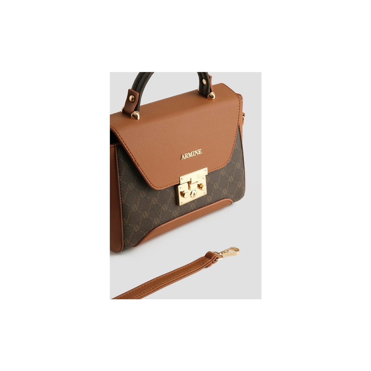 Armine Polka Dot Bag Brown Elegant - MALLTURK