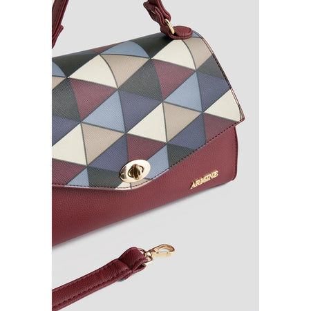 Armine Plaid Bag Burgundy Stylish - MALLTURK
