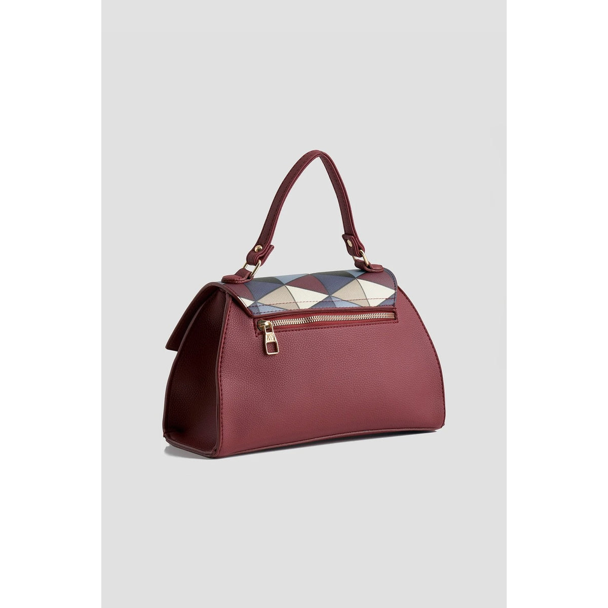 Armine Plaid Bag Burgundy Stylish - MALLTURK
