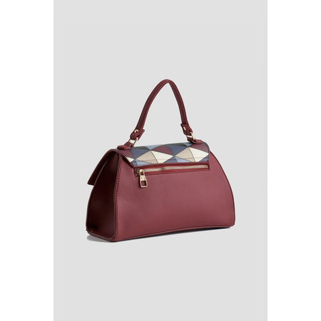 Armine Plaid Bag Burgundy Stylish - MALLTURK
