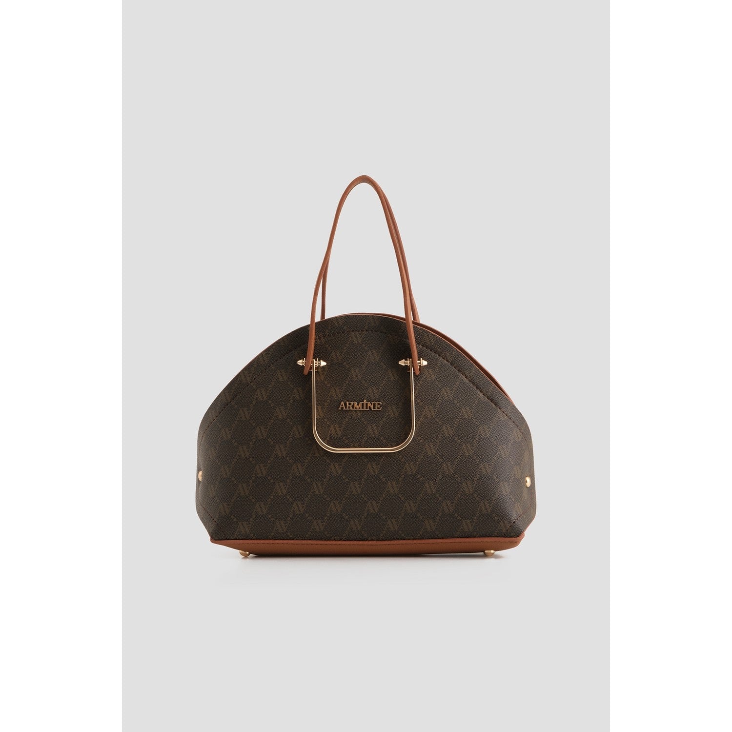Armine Polka Dot Bag Brown Stylish Women's Bag - MALLTURK