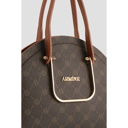 Armine Polka Dot Bag Brown Stylish Women's Bag - MALLTURK