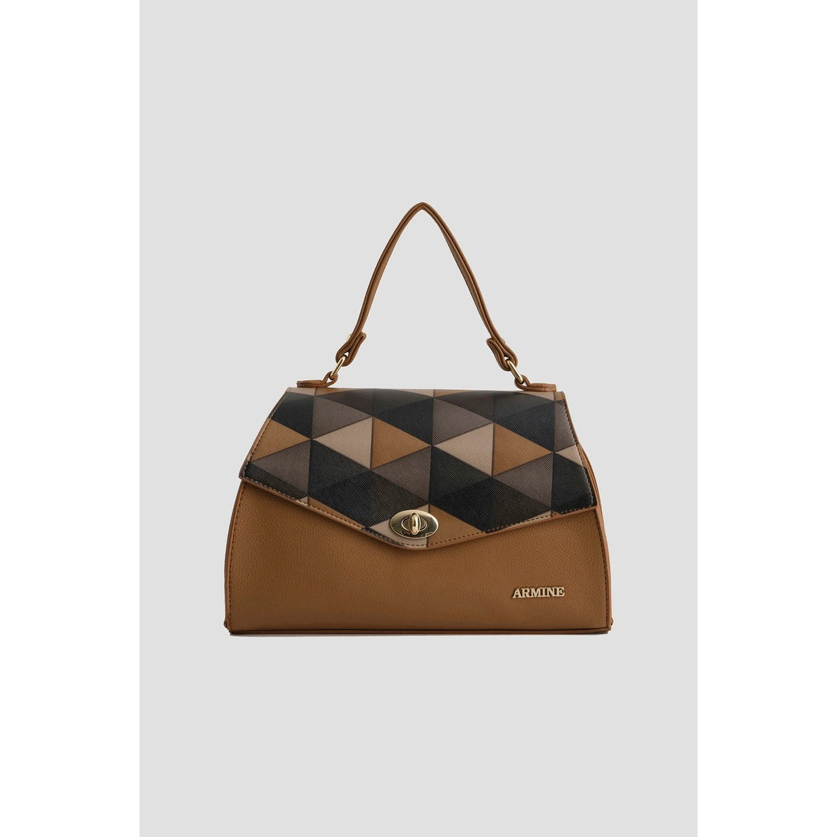 Armine Plaid Bag Tan Women's Handbag - MALLTURK