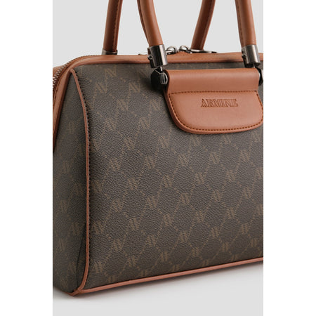 Armine Polka Dot Bag Brown Sophisticated Women's Bag - MALLTURK