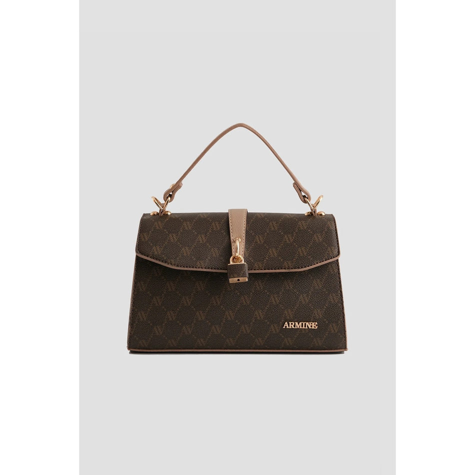 Armine Polka Dot Bag Brown Chic Women's Handbag - MALLTURK