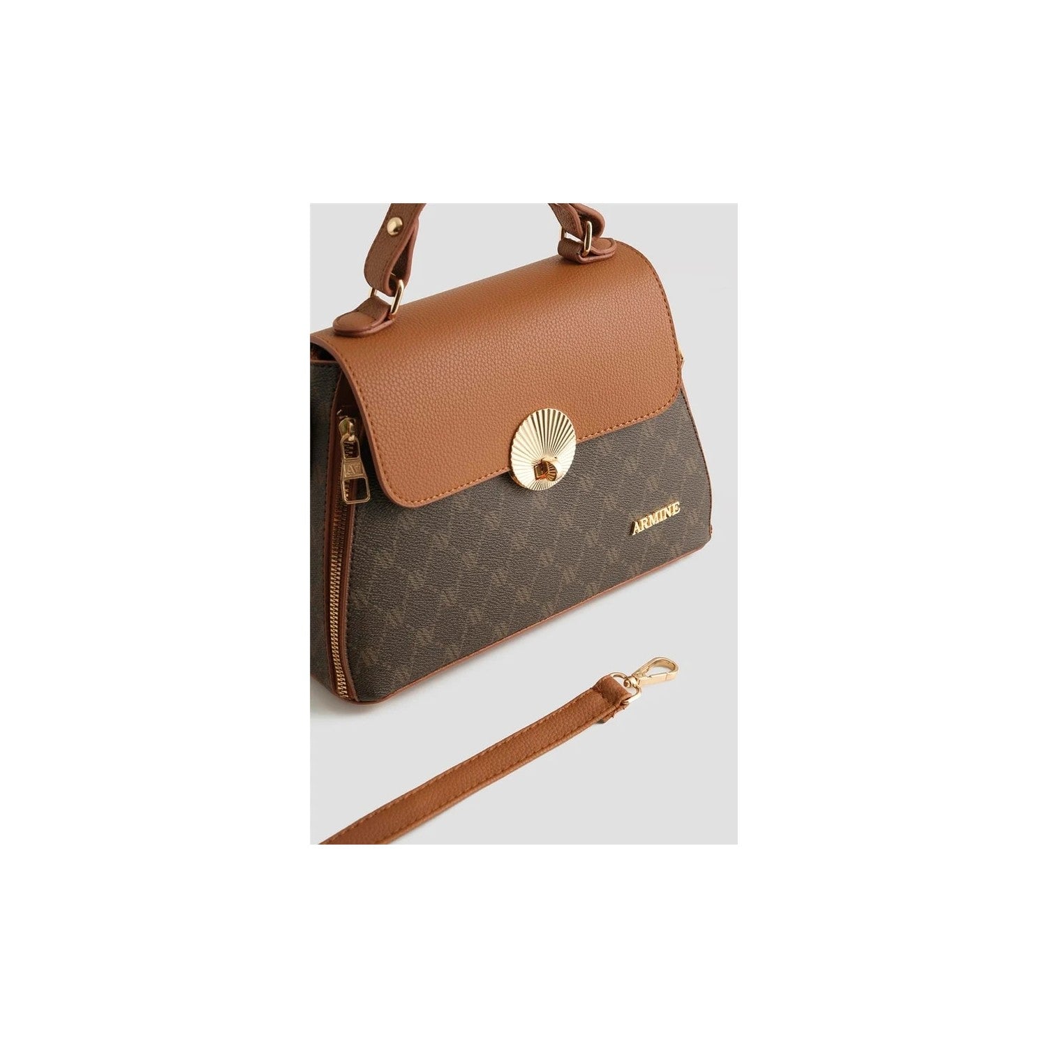 Armine Polka Dot Bag Brown Style - MALLTURK