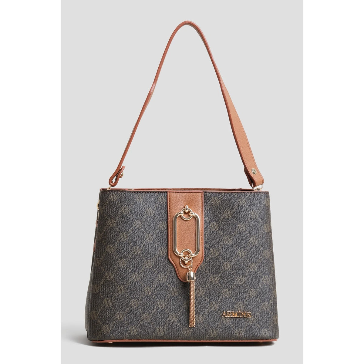 Armine Polka Dot Bag Brown Women's Handbag - MALLTURK