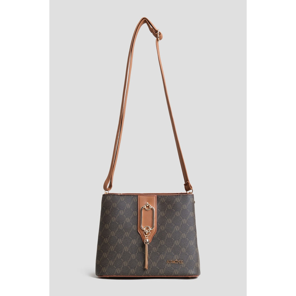 Armine Polka Dot Bag Brown Women's Handbag - MALLTURK