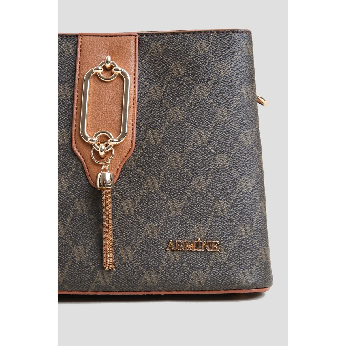Armine Polka Dot Bag Brown Women's Handbag - MALLTURK
