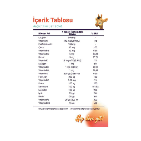 Argivit Focus 30 Tablet - MALLTURK