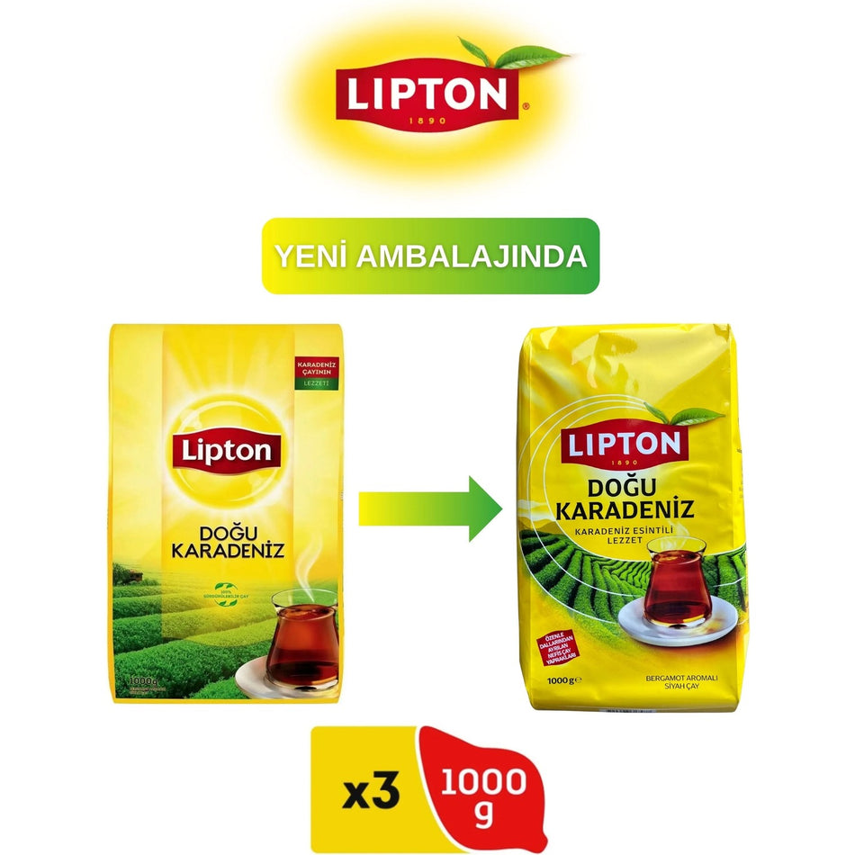 Lipton Dogu Karadeniz loose leaf tea 1000 g x 3 black tea flavored quality natural leaf tea