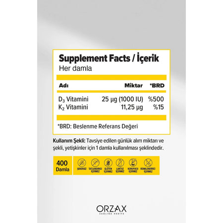 Orzax Ocean D3K2 Drops 20 ml + Ikincisi %50 Indirimli - MALLTURK