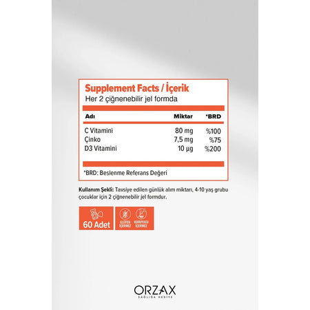 Orzax Ocean Smart Gummies Defence 60 Pieces Cignenebilir Jel Form - MALLTURK