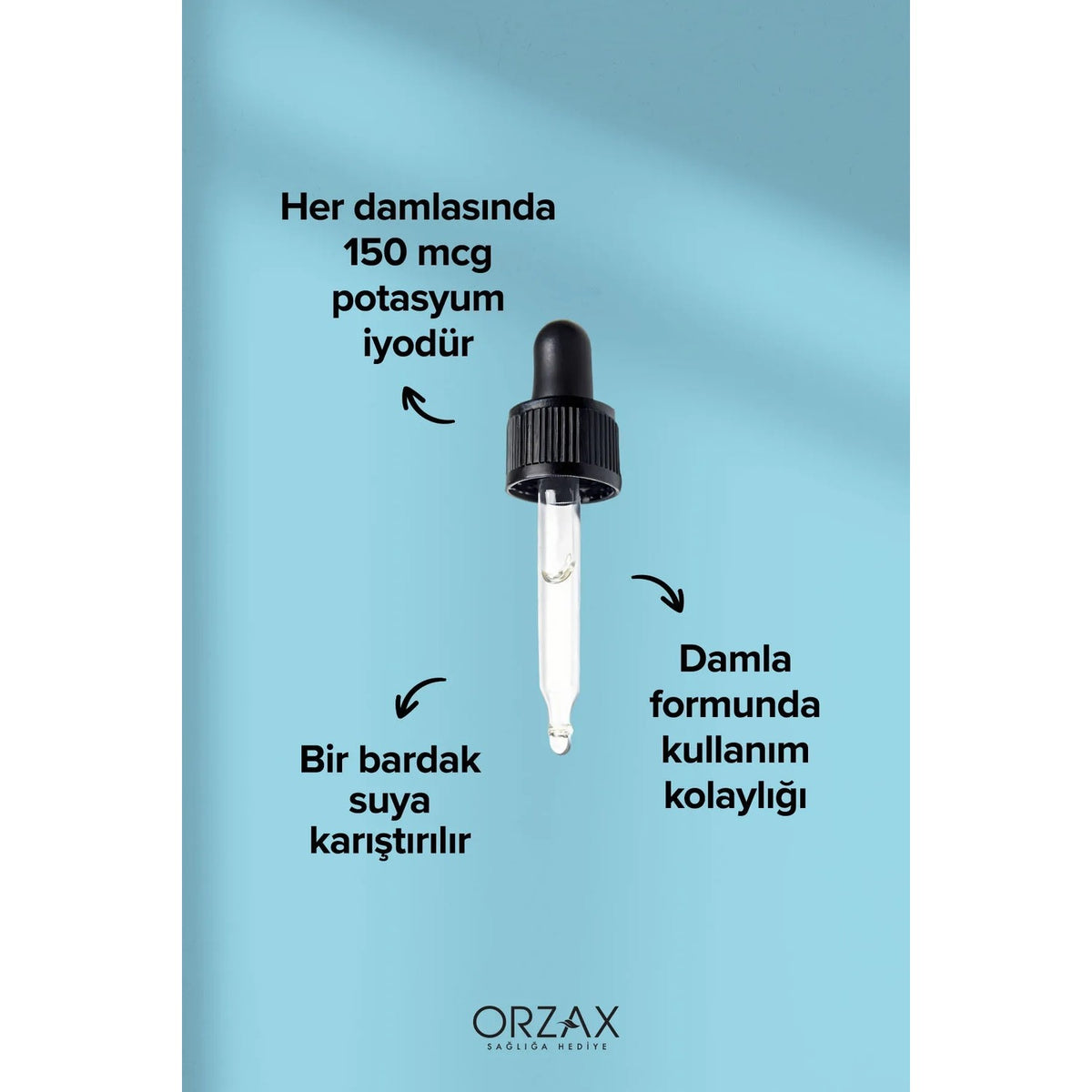 Orzax Ocean Iodine 150 mg Iyot Dietary Supplement 30 ml Turkey Origin Drops Formda - MALLTURK