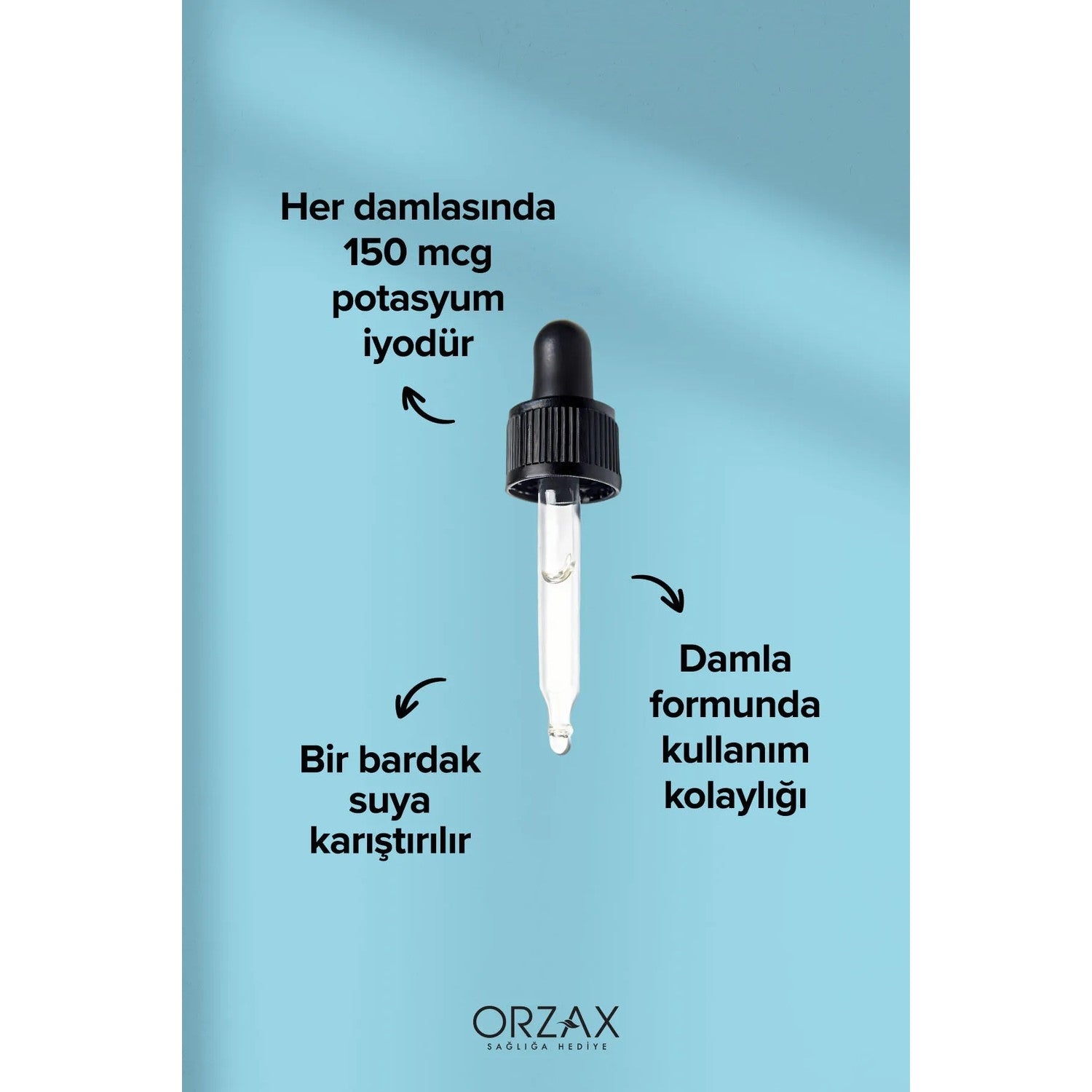 Orzax Ocean Iodine 150 mg Iyot Dietary Supplement 30 ml Turkey Origin Drops Formda - MALLTURK