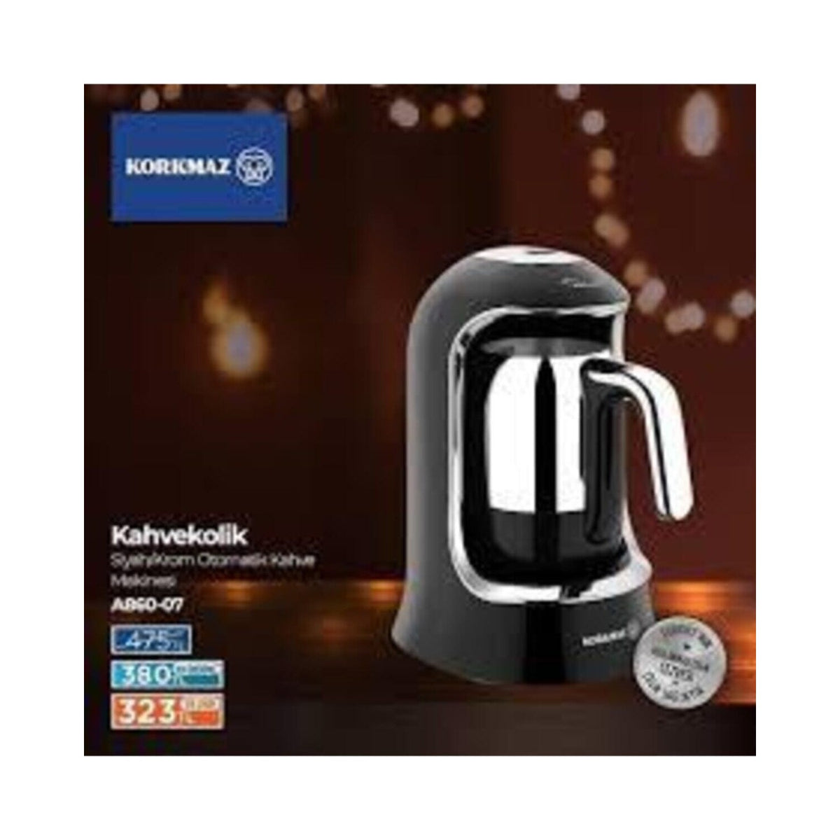 Korkmaz Kahvekolik Automatic Coffee Maker, Black, 4-Cup Capacity - MALLTURK