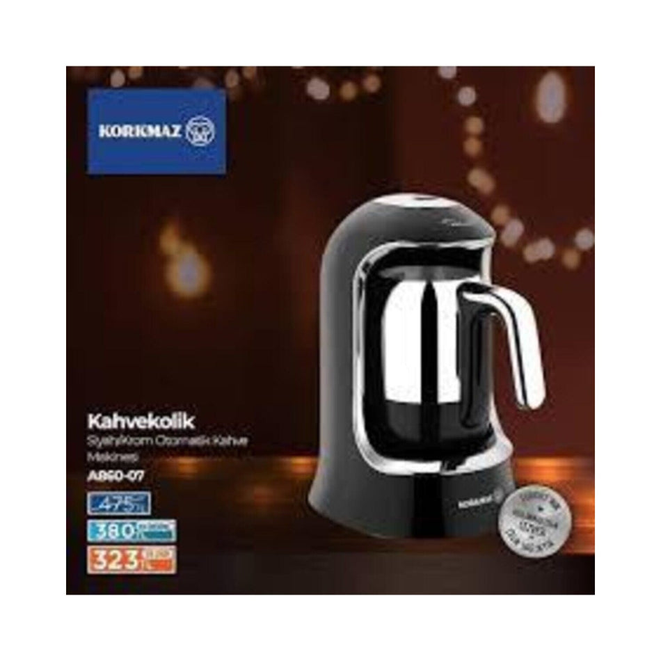 Korkmaz Kahvekolik Automatic Coffee Maker, Black, 4-Cup Capacity - MALLTURK