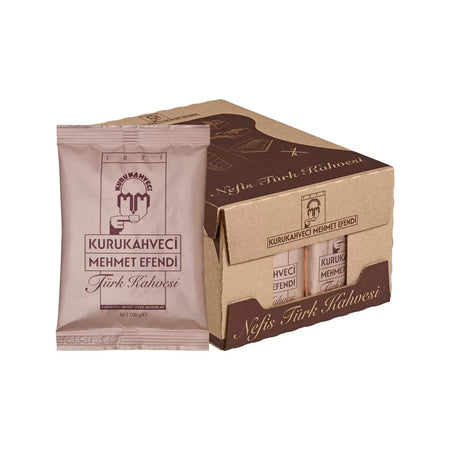 Kurukahveci Mehmet Efendi Coffee, 100g, 25 Packs per Box - MALLTURK