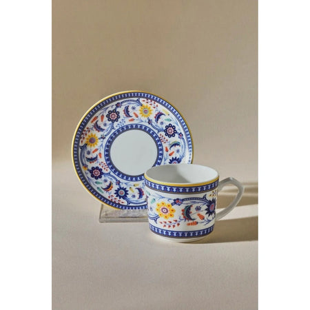 Karaca Ihlamur Colorful New Bone Turkish Coffee Cup Set for 2, 80 ml - MALLTURK