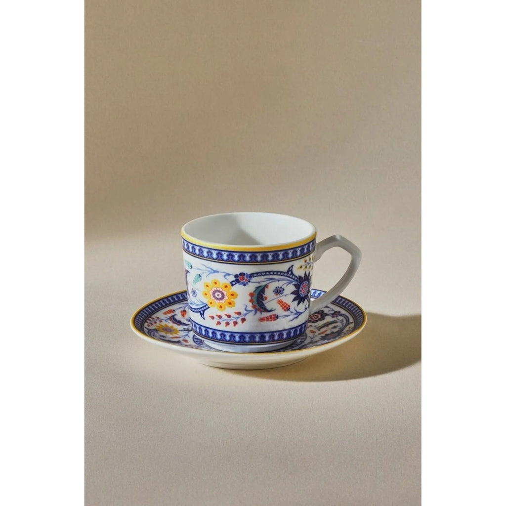 Karaca Ihlamur Colorful New Bone Turkish Coffee Cup Set for 2, 80 ml