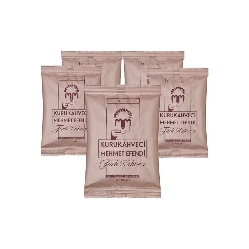 Kurukahveci Mehmet Efendi - Mehmet Efendi 500 gr (5 pack) Ground Turkish Coffee, Origin: Turkiye, Caffeinated, intense Aroma. - MALLTURK