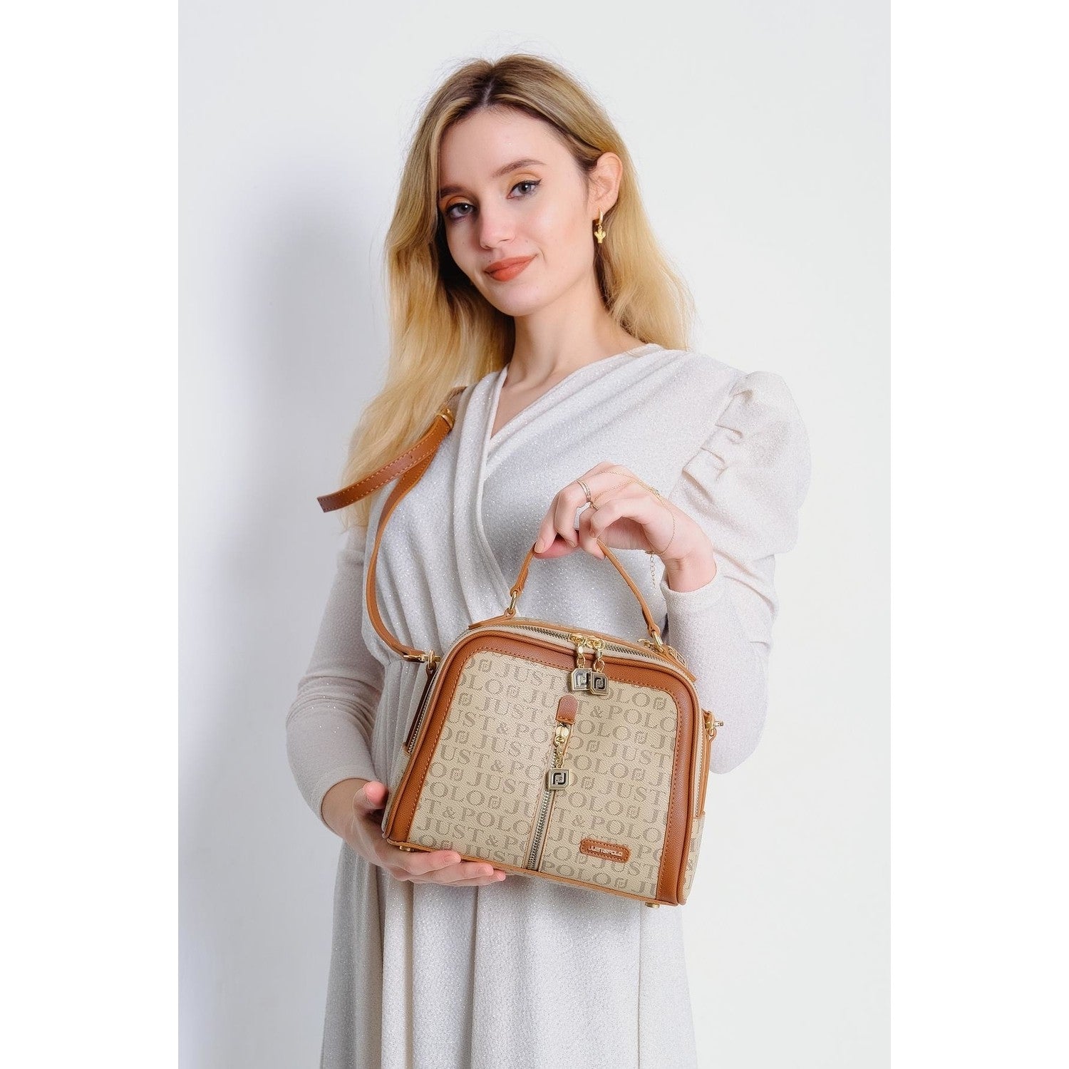 Just Polo Women's Shoulder Bag in Honey Color: Stylish Look and Ergonomic Design - MALLTURK