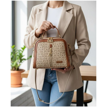 Just Polo Women's Shoulder Bag in Honey Color: Stylish Look and Ergonomic Design - MALLTURK