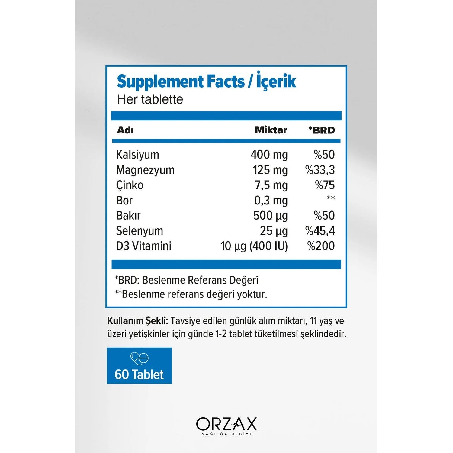 Orzax Ocean OsteoFine Dietary Supplement 60 Tablet - MALLTURK