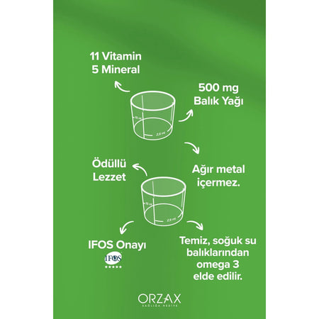 Orzax Ocean Multi Balli Portakalli 150 ml Syrup - MALLTURK