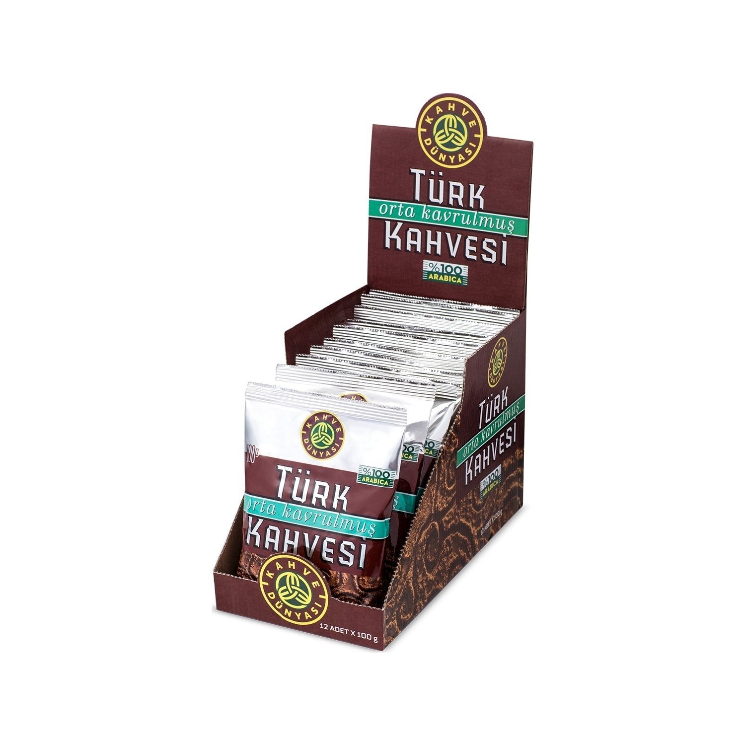 Kahve Dunyasi 12-Pack Medium Roast Turkish Coffee 100 gr - MALLTURK