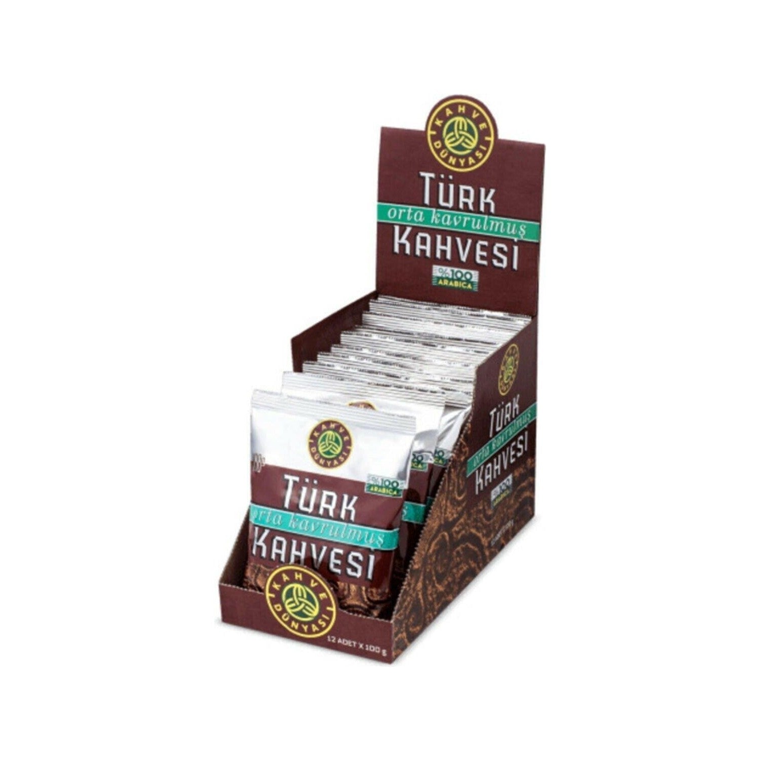 Kahve Dunyasi 12-Pack Medium Roast Turkish Coffee 100 gr - MALLTURK