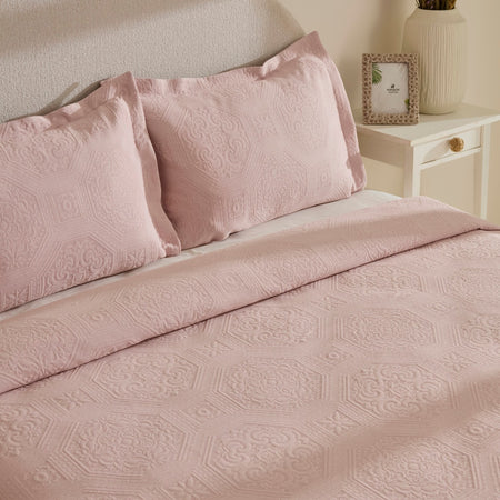 Karaca Home Oriana Double Bedspread Set, Powder Pink - MALLTURK