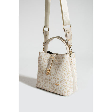 Just Polo Women's Hand and Shoulder Bag 2055A Faux Leather Cream Color Stylish Design and Easy to Use - MALLTURK