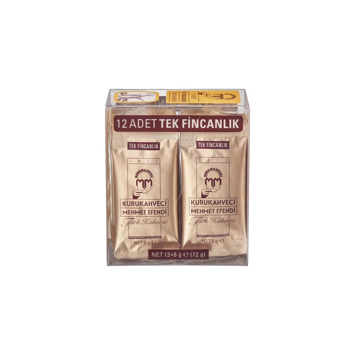 Kurukahveci Mehmet Efendi Turkish Coffee 12 Single-Serve Packs - MALLTURK