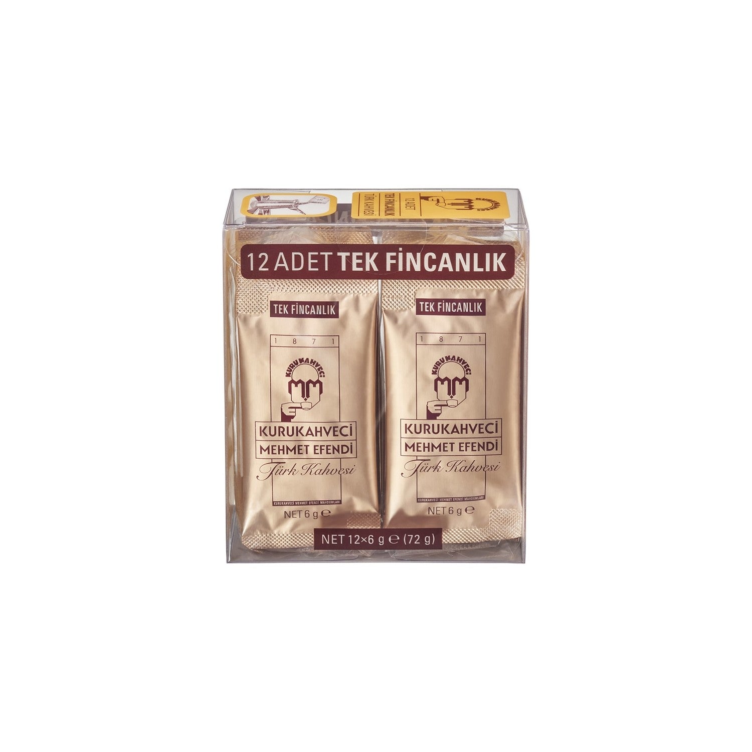 Kurukahveci Mehmet Efendi Turkish Coffee 12 Single-Serve Packs - MALLTURK