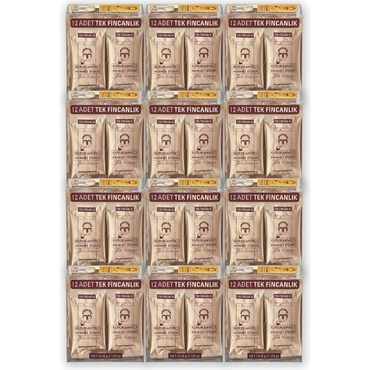Kurukahveci Mehmet Efendi Turkish Coffee 12 Single-Serve Packs - MALLTURK