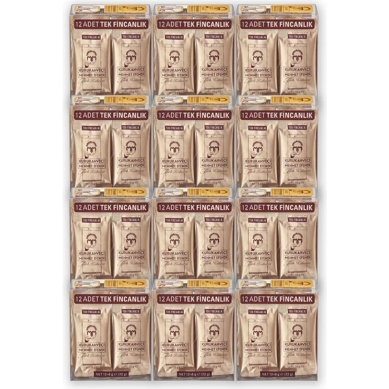 Kurukahveci Mehmet Efendi Turkish Coffee 12 Single-Serve Packs - MALLTURK