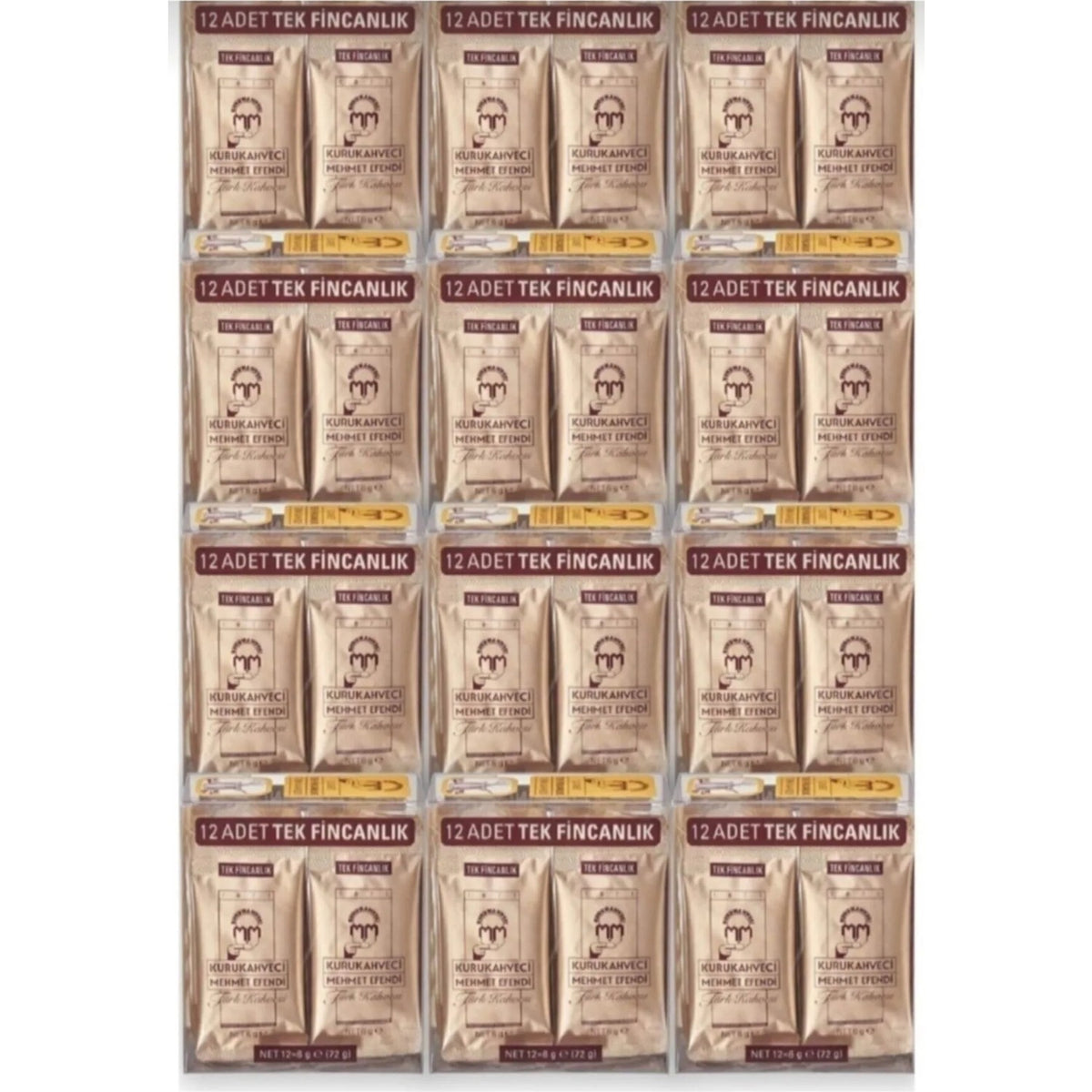 Kurukahveci Mehmet Efendi Turkish Coffee 12 Single-Serve Packs - MALLTURK