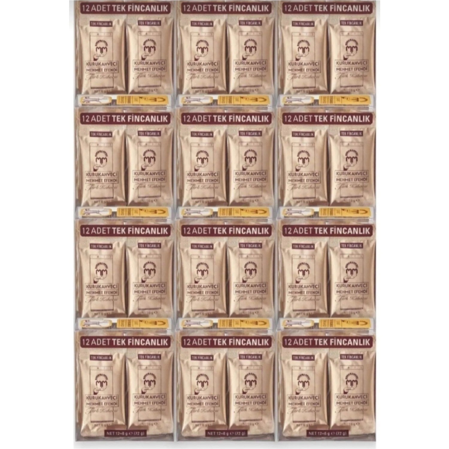 Kurukahveci Mehmet Efendi Turkish Coffee 12 Single-Serve Packs - MALLTURK