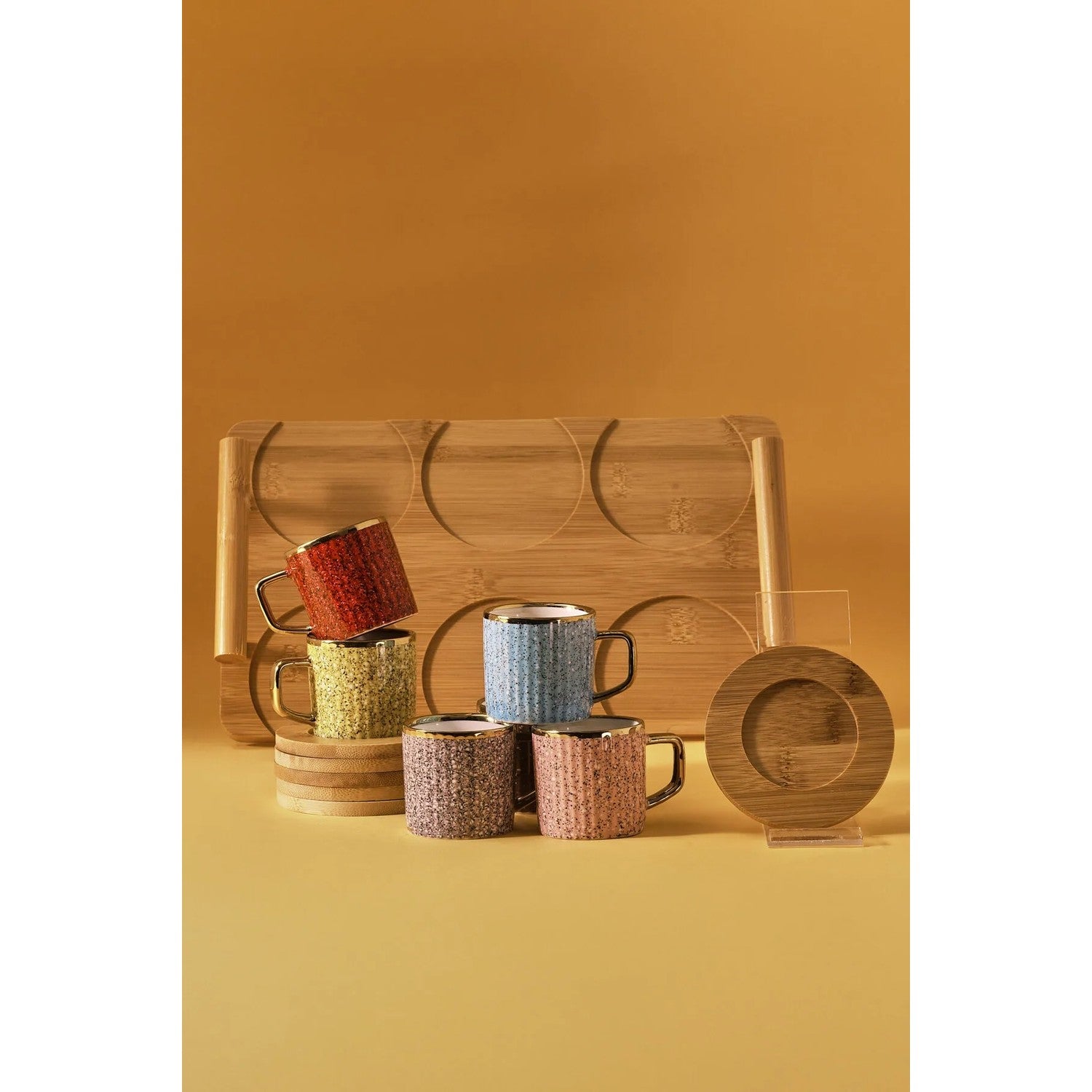 Karaca Colorful Bamboo Coffee Cup Set 90 ml