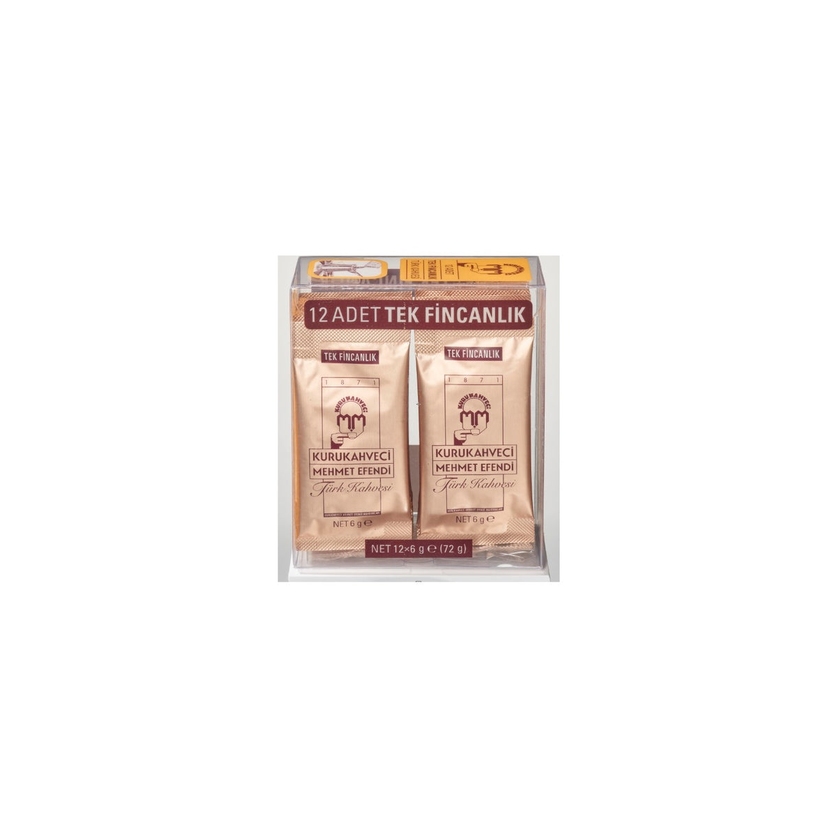 Kurukahveci Mehmet Efendi Single Serve Turkish Coffee 12 x 6 g Caffeinated Turkey Origin - MALLTURK