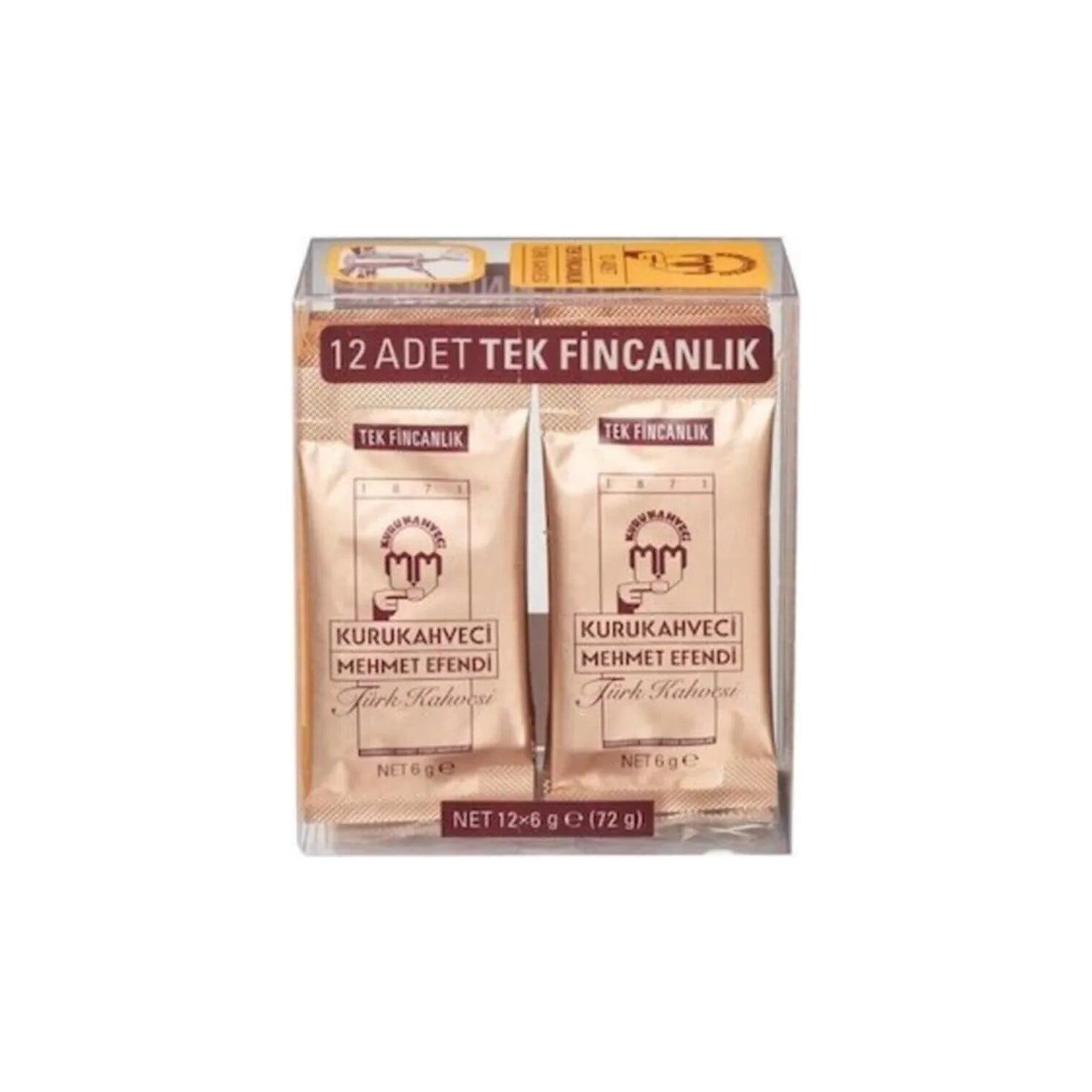 Kurukahveci Mehmet Efendi Single Serve Turkish Coffee 12 x 6 g Caffeinated Turkey Origin - MALLTURK