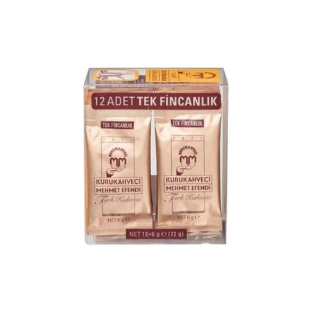 Kurukahveci Mehmet Efendi Single Serve Turkish Coffee 12 x 6 g Caffeinated Turkey Origin - MALLTURK