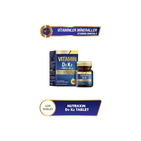 Nutraxin D3K2 Vitamin 120 Tablet - MALLTURK