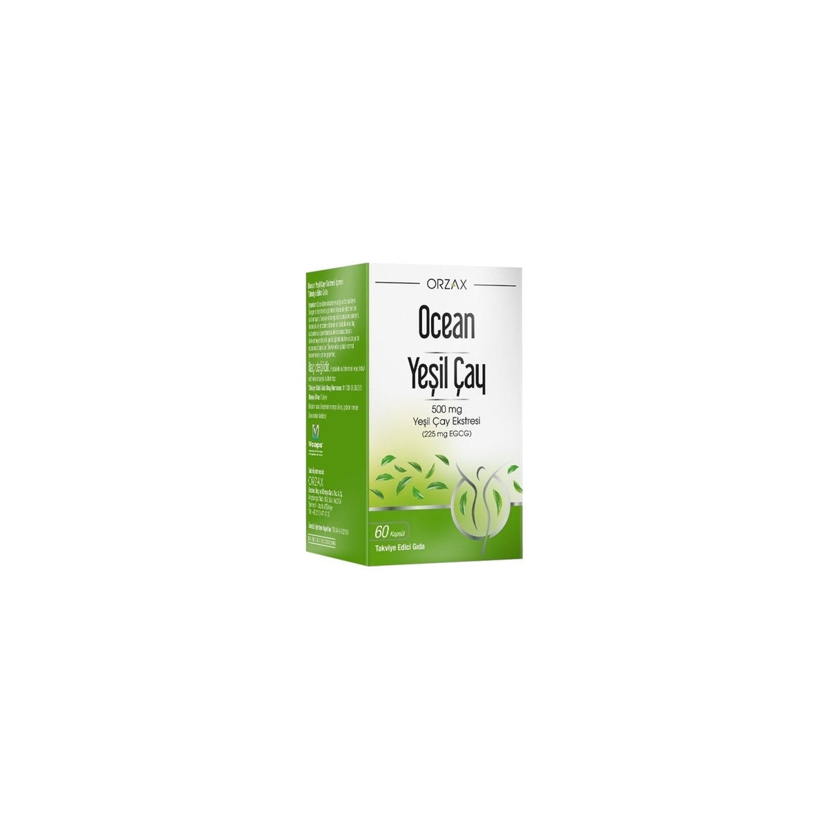 Orzax Ocean 500 mg Yesil Cay Ekstresi with 60 Capsule Supplement Turkey Origin - MALLTURK