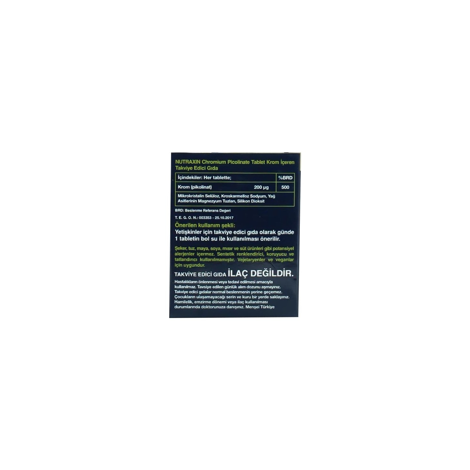 Nutraxin Chromium Picolinate 200 Mcg 90 Tablet - MALLTURK