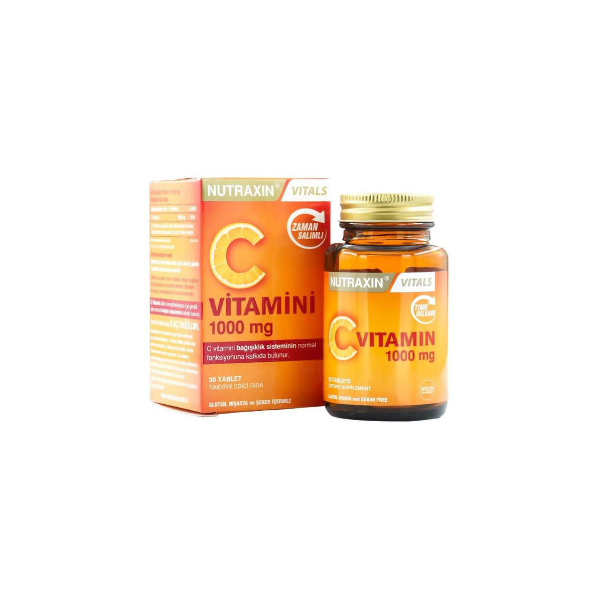 Nutraxin C Vitamin 1000 Mg - C Vitamin Deposu Zaman Salinimli 30 Tablet - MALLTURK